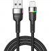 Essager Дата кабель USB 2.0 AM to Lightning 2.0m 2.4A LED black Essager (EXCL-XCDA01)