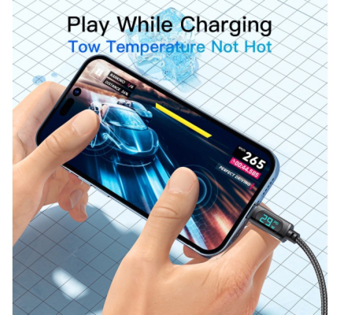 Essager Дата кабель USB-C to Lightning 1.0m 29W LED black Essager (EXCTL-XY01-P)