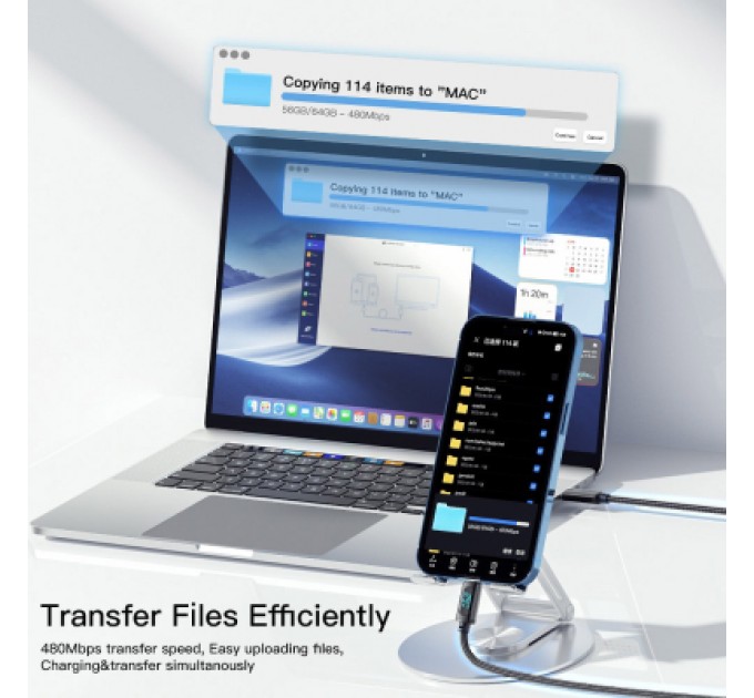 Essager Дата кабель USB-C to Lightning 1.0m 29W LED black Essager (EXCTL-XY01-P)