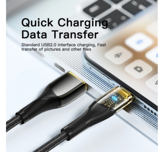 Essager Дата кабель USB 2.0 AM to USB-C 2.0m 7A black Essager (EXCT-XJA01-P)