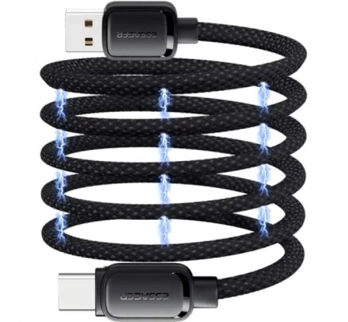 Essager Дата кабель USB 2.0 AM to USB-C 1.0m 7A black Essager (EXCT-TD01-P)