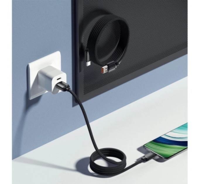 Essager Дата кабель USB 2.0 AM to USB-C 1.0m 7A black Essager (EXCT-TD01-P)