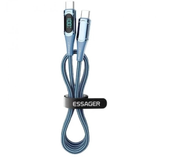 Essager Дата кабель USB-C to USB-C 1.0m 100W Digital Display blue Essager (ES-XCTT1-YD03)