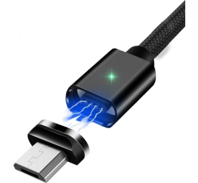 Essager Дата кабель USB 2.0 AM to Micro 5P 1.0m Magnetic black Essager (EXCCXM-ML01)