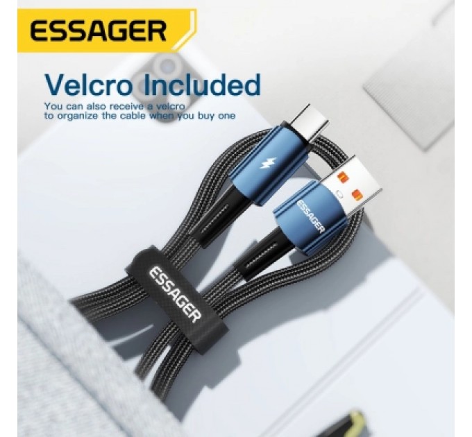 Essager Дата кабель USB 2.0 AM to USB-C 1.0m 120W blue Essager (EXC120-CG03-P)