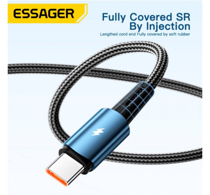 Essager Дата кабель USB 2.0 AM to USB-C 2.0m 120W black Essager (EXC120-CGA01-P)