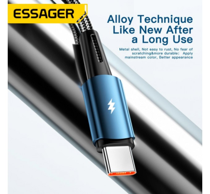 Essager Дата кабель USB 2.0 AM to USB-C 2.0m 120W black Essager (EXC120-CGA01-P)