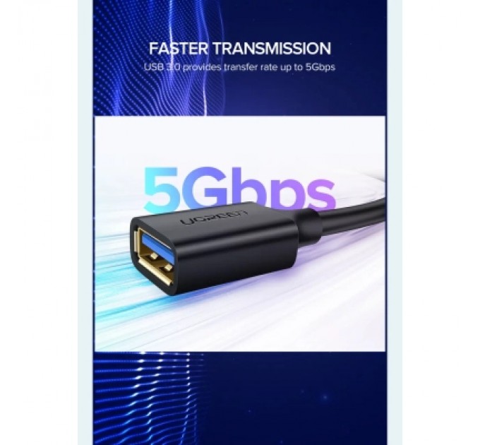 Ugreen Дата кабель USB 3.0 AM/AF 1.0m US129 black Ugreen (10368)
