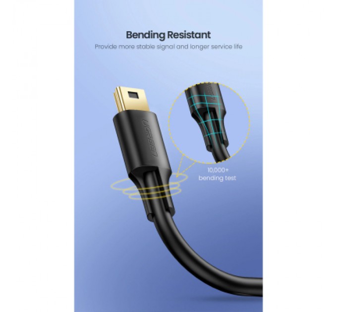 Ugreen Дата кабель USB 2.0 AM to Mini 5P 1.5m US132 black Ugreen (10385)