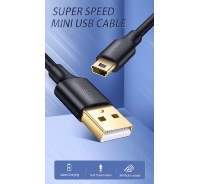 Ugreen Дата кабель USB 2.0 AM to Mini 5P 1.0m US132 black Ugreen (10355)