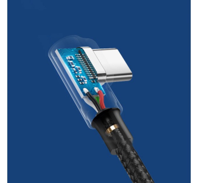 Ugreen Дата кабель USB 2.0 AM to USB-C 0.5m 3A 90° corner US176 black Ugreen (20855)