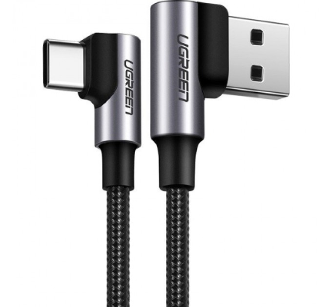 Ugreen Дата кабель USB 2.0 AM to USB-C 2.0m 3A 90° corner US176 black Ugreen (20857)