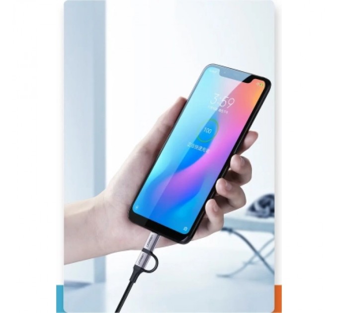 Ugreen Дата кабель USB 2.0 AM to USB-C + Micro 5P 1.0m 3A US177 black Ugreen (30875)