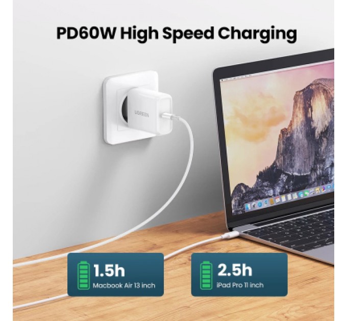 Ugreen Дата кабель USB-C to USB-C 0.5m 3A 60W US264 white Ugreen (60517)