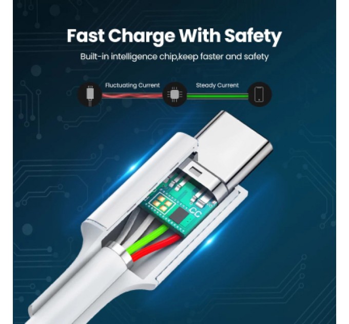 Ugreen Дата кабель USB-C to USB-C 0.5m 3A 60W US264 white Ugreen (60517)