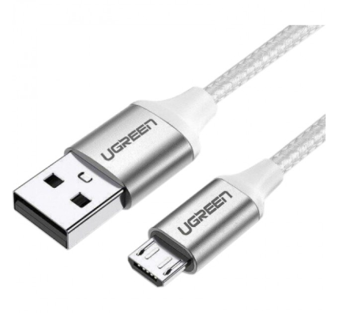 Ugreen Дата кабель USB 2.0 AM to Micro 5P 1.5m 2A US290 white Ugreen (60152)