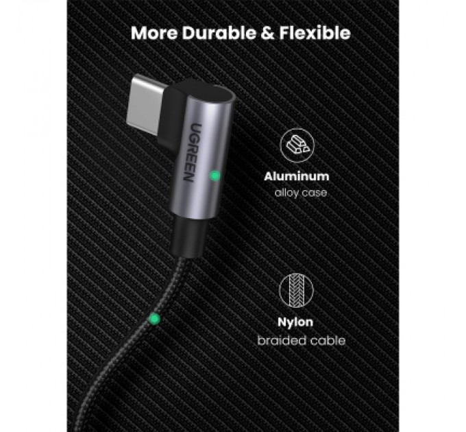 Ugreen Дата кабель USB-C 2.0 to USB-C 1.0m 90° corner US334 black Ugreen (70643)
