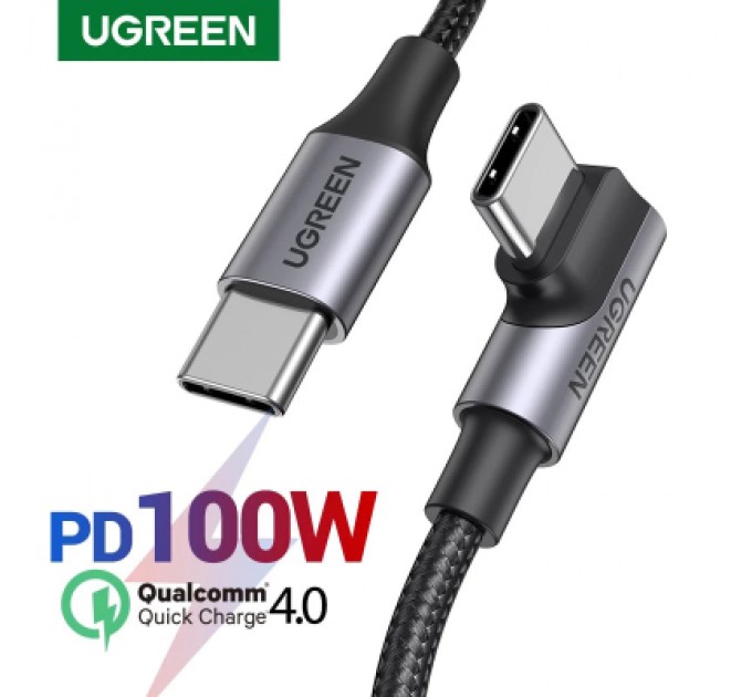 Ugreen Дата кабель USB-C 2.0 to USB-C 3.0m 90° corner US334 black Ugreen (20583)