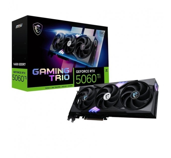 MSI Відеокарта GF RTX 5060 Ti 16GB GDDR7 Gaming Trio OC MSI (GeForce RTX 5060 Ti 16G GAMING TRIO OC)
