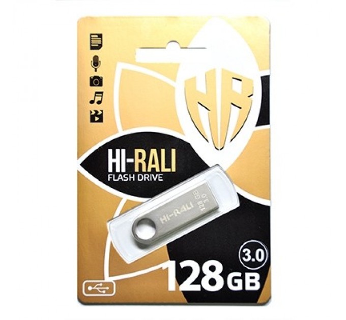 Hi-Rali Флеш-накопичувач USB3.0 128GB Hi-Rali Shuttle Series Silver (HI-128GB3SHSL)