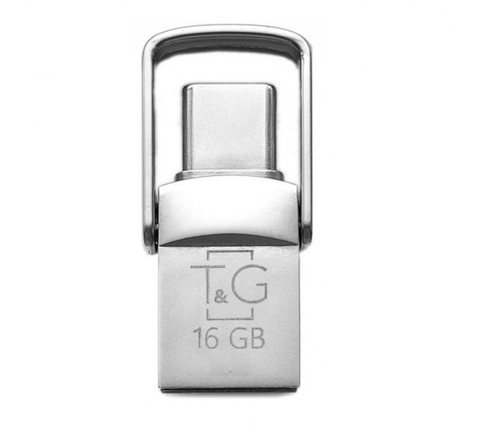 T&G Флеш-накопичувач USB 2.0 16GB Type-C T&G 104 Metal Series Silver (TG104TC-16G)