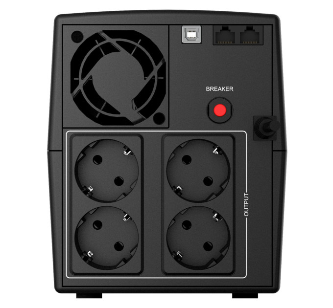 nJoy Джерело безперебійного живлення NJOY Keen 2000 (UPLI-LI200KU-CG01B) Lin.int., AVR, 4 x евро, USB, пластик