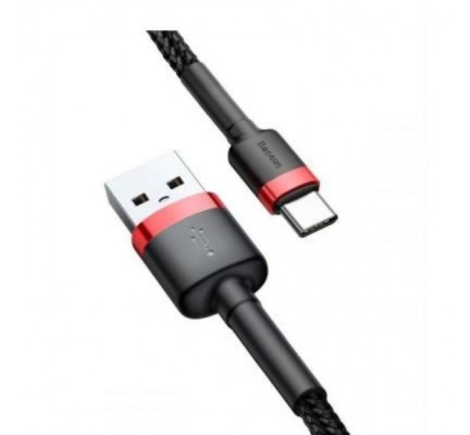 Baseus Дата кабель USB 2.0 AM to Type-C 1.0m Cafule 3A red+black Baseus (CATKLF-B91)