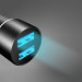 SkyDolphin Автомобильное зарядное устройство SkyDolphin SZ02L Aluminium (2USB, 2.4A) Black (AZP-000071) + кабель Lightning
