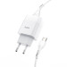 HOCO Зарядное устройство Hoco C72A Glorious (1USB, 2.1А) White (6931474713018) + кабель Type-C