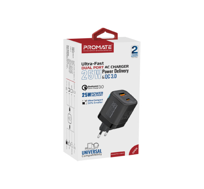 Promate Зарядное устройство Promate PowerPort-25AC Black