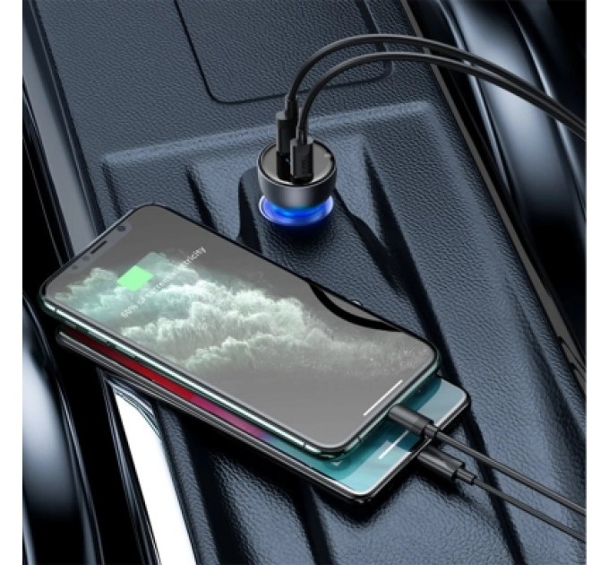 Baseus Зарядний пристрій Baseus USB + USB-C QC3.0 65W Particular Digital Display gray (CCKX-C0G)