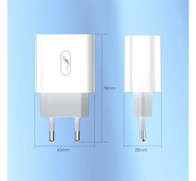 SkyDolphin Зарядное устройство SkyDolphin SC20 PD+QC3.0 (2USB, 3A) White (SDMZP-000121)