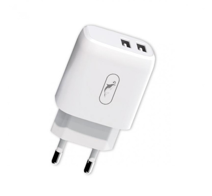 SkyDolphin Зарядний пристрій SkyDolphin SC22EB (2USB, 2.1A) White (MZP-000161)
