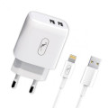 SkyDolphin Зарядное устройство SkyDolphin SC22EBL (2USB, 2.1A) White (MZP-000162) + кабель Lightning