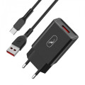 SkyDolphin Зарядное устройство SkyDolphin SC36T (1USB, 2.4A) Black (SDMZP-000175) + кабель USB Type-C