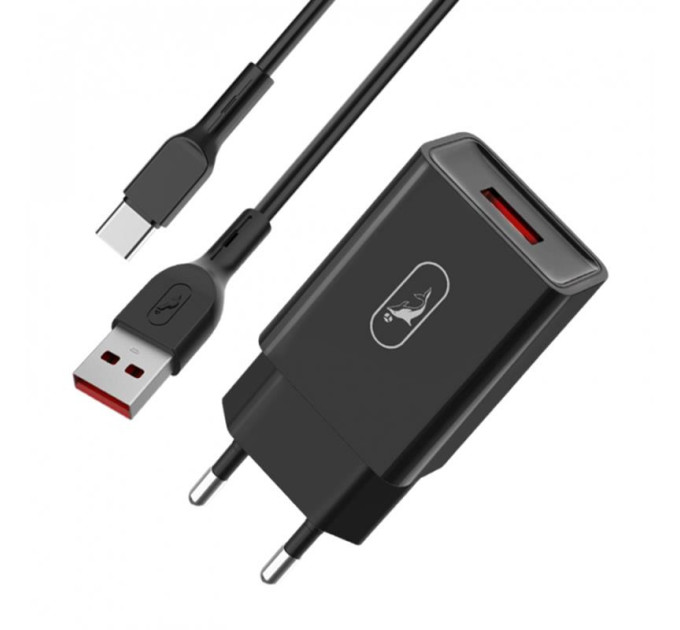 SkyDolphin Зарядное устройство SkyDolphin SC36T (1USB, 2.4A) Black (SDMZP-000175) + кабель USB Type-C