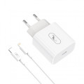 SkyDolphin Сетевое зарядное устройство SkyDolphin SC38T (USB TYPE-Cx2.4A) White (MZP-000182) + кабель Lightning