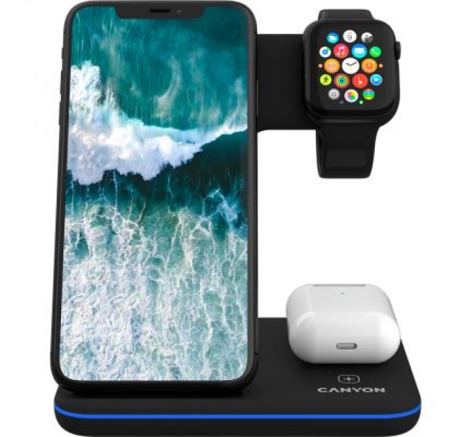 Canyon Зарядний пристрій Canyon 3in1 Wireless charger (CNS-WCS303B)
