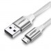 Ugreen Дата кабель USB 2.0 AM to Micro 5P 1.0m US290 Aluminum Braid White Ugreen (60151)