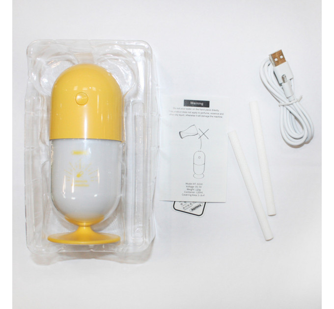 Remax Зволожувач повітря Remax RT-A500 Capsule Mini Humidifier жовтий (6954851281870)