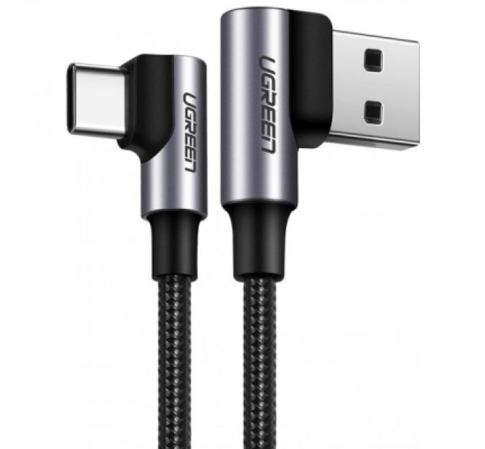 Ugreen Дата кабель USB 2.0 AM to Type-C 1.0m US176 Both Angled 3A (Black) Ugreen (20856)