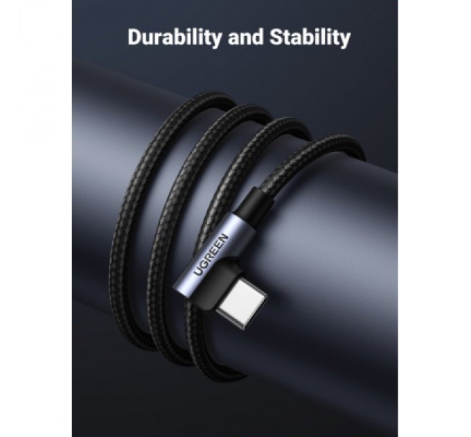 Ugreen Дата кабель USB 2.0 AM to Type-C 1.0m US176 Both Angled 3A (Black) Ugreen (20856)