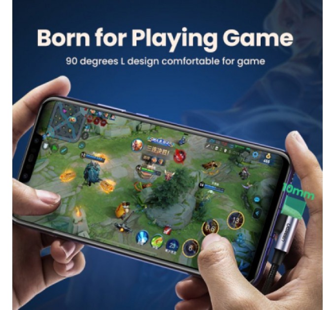 Ugreen Дата кабель USB 2.0 AM to Type-C 1.0m US176 Both Angled 3A (Black) Ugreen (20856)