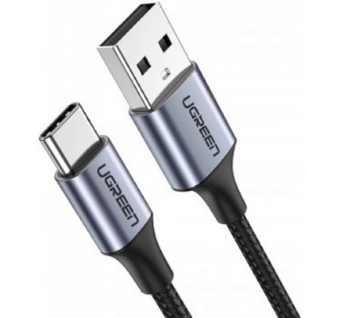 Ugreen Дата кабель USB 2.0 AM to Type-C 2.0m US284 Angled Alum. Braid (Black) Ugreen (50942)