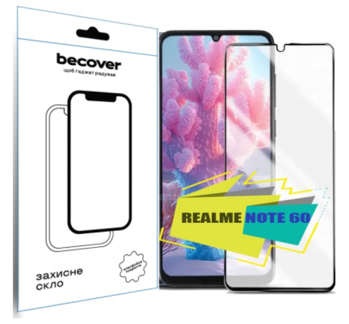 BeCover Скло захисне BeCover Realme Note 60 Black (713033)