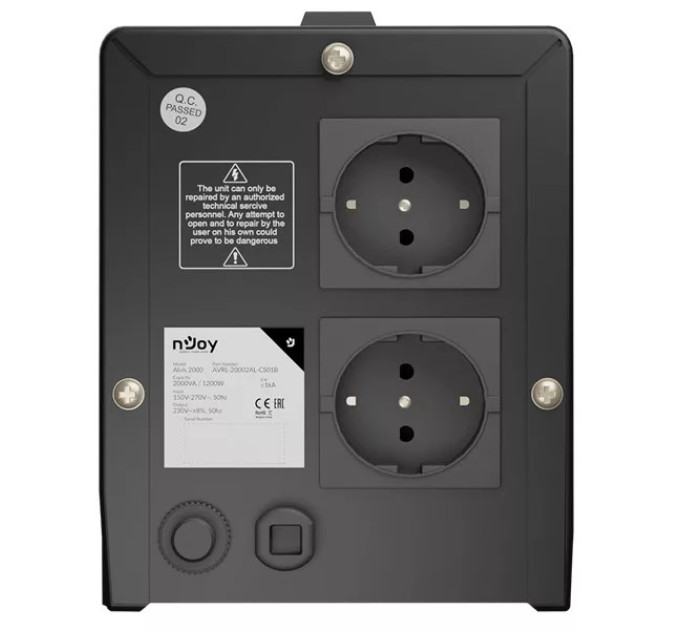 nJoy Стабілізатор NJOY Alvis 2000 (AVRL-20002AL-CS01B) AVR, 2 розетки