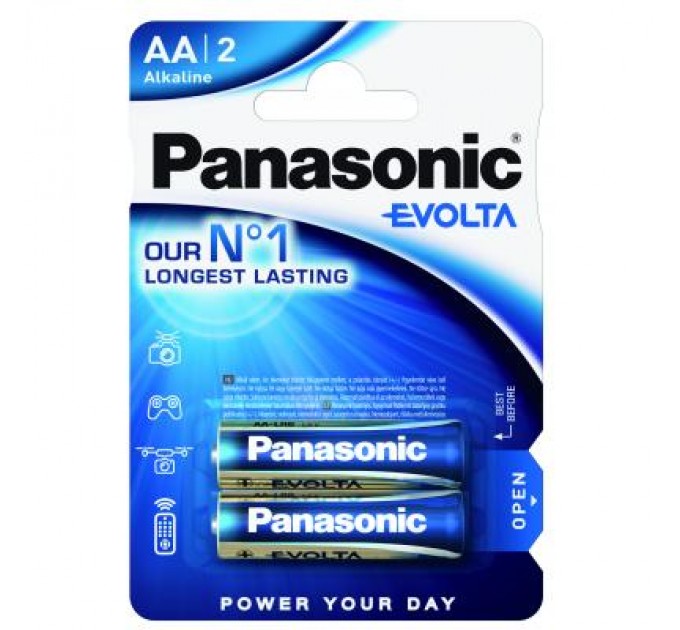 Panasonic Батарейка Panasonic AA LR06 Evolta * 2 (LR6EGE/2BP)