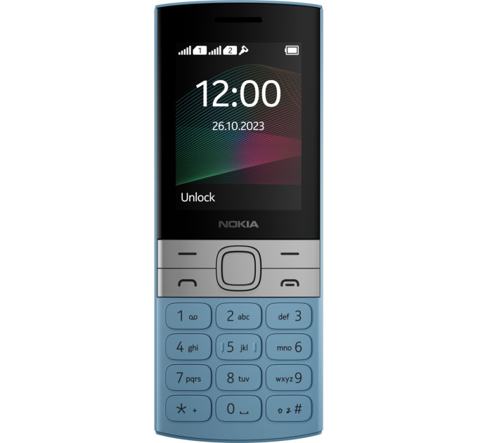 Nokia Мобильный телефон Nokia 150 2023 Dual Sim Blue; 2.4" (320x240) TFT / клавиатурный моноблок / ОЗУ 4 МБ / 4 МБ встроенной + microSD до 32 ГБ / камера 0.3 Мп / 2G (GSM) / 130.95x50.6x15.15 мм, 106.3 г / 1450 мАч / синий