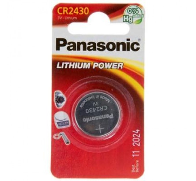 Panasonic Батарейка Panasonic CR 2430 * 1 LITHIUM (CR-2430EL/1B)