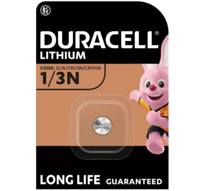 Duracell Батарейка 1/3N 3V спеціальна літієва, 2L76 / CR1 / 3N / CR11108, 1 шт. в упаковці Duracell (5007803)